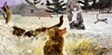 Birding – Fifth in a Suite by Jamie Wyeth Jamie Wyeth print, cats, seascape, Monhegan Island